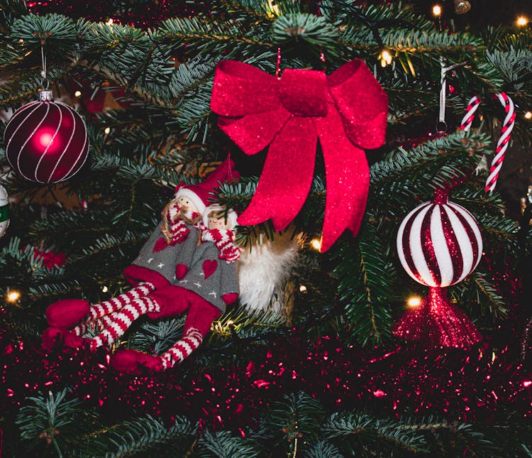 Ornaments Hanging On Christmas Tree