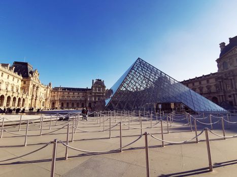 Stanchions in Front of the Louvre Museum