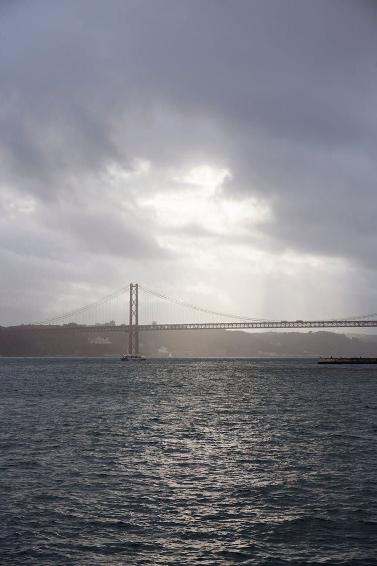 The 25 De Abril Bridge In Portugal 