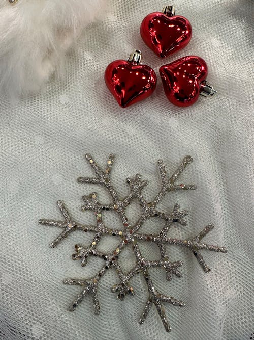 Snowflake and Hearts Christmas Balls