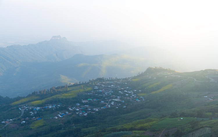 Mountains In Fog At Dawn