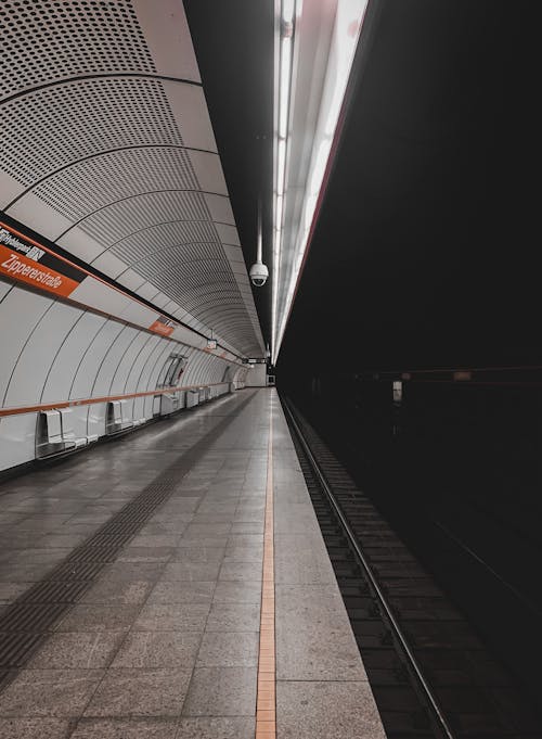 Empty Platform at Metro Station in Vienna