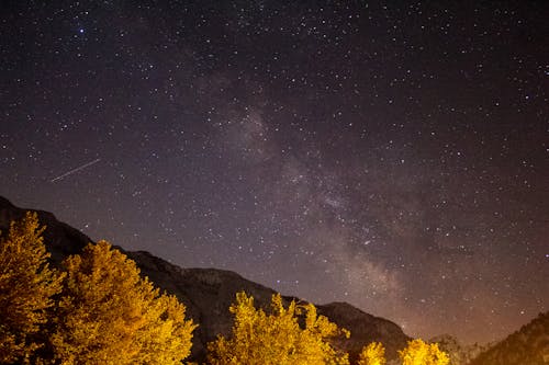 Mountain Under Starry Sky