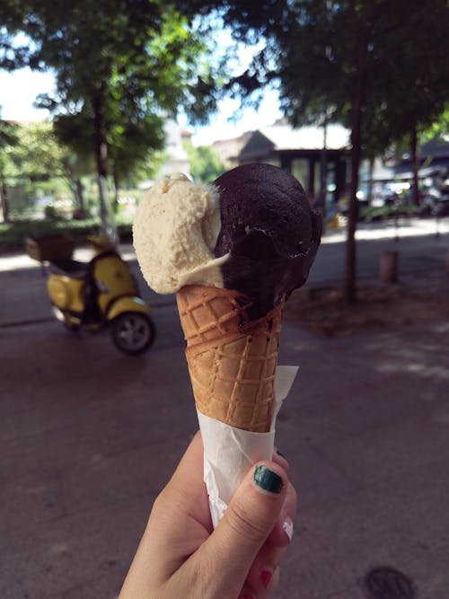 Free stock photo of cone, icecream, scooter