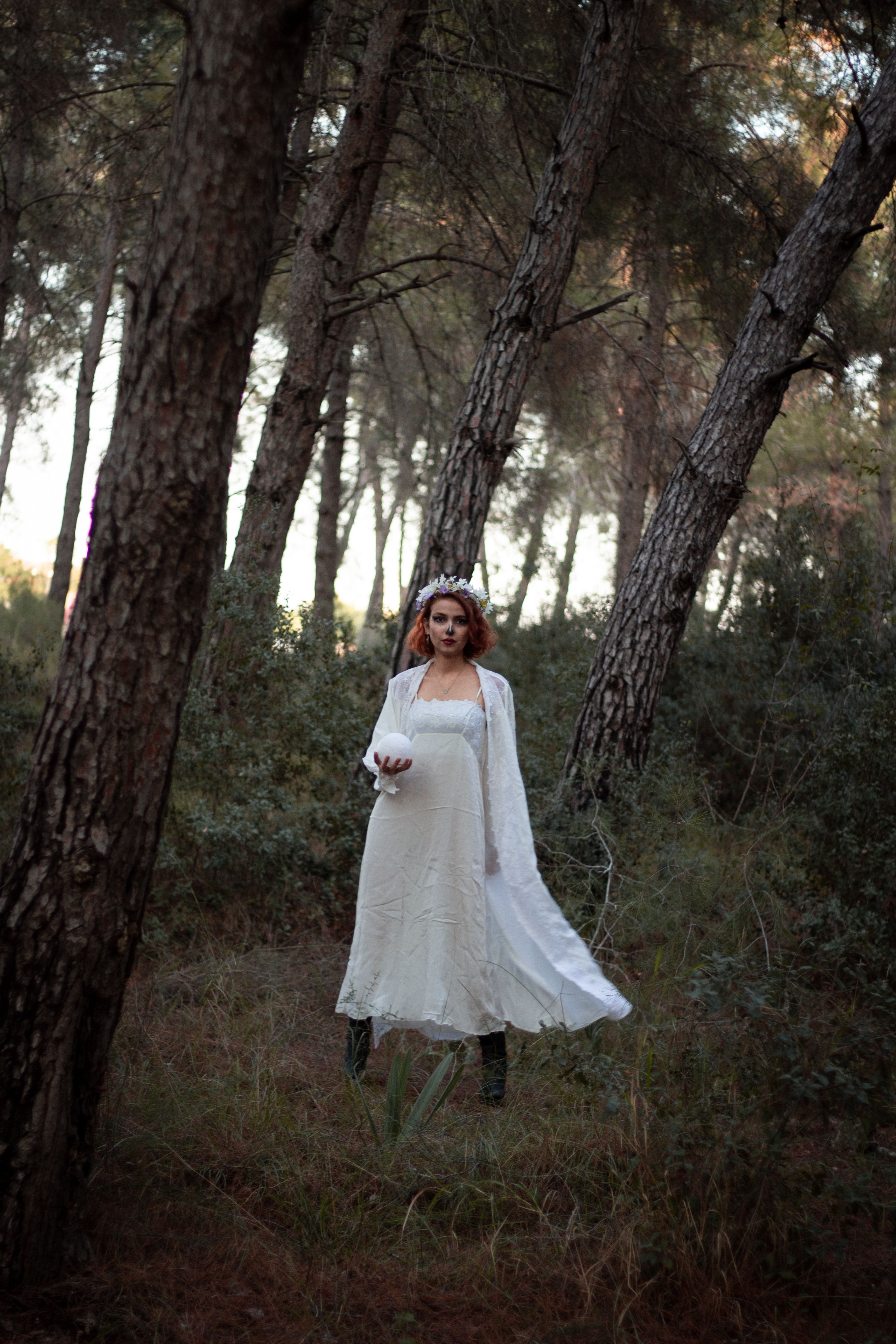 Woman in White Dress in Forest · Free Stock Photo