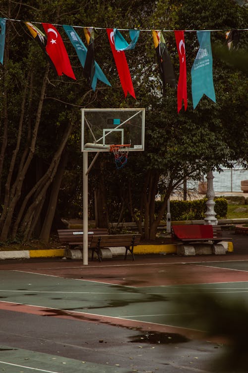 Photo of a Wet Basketball Court