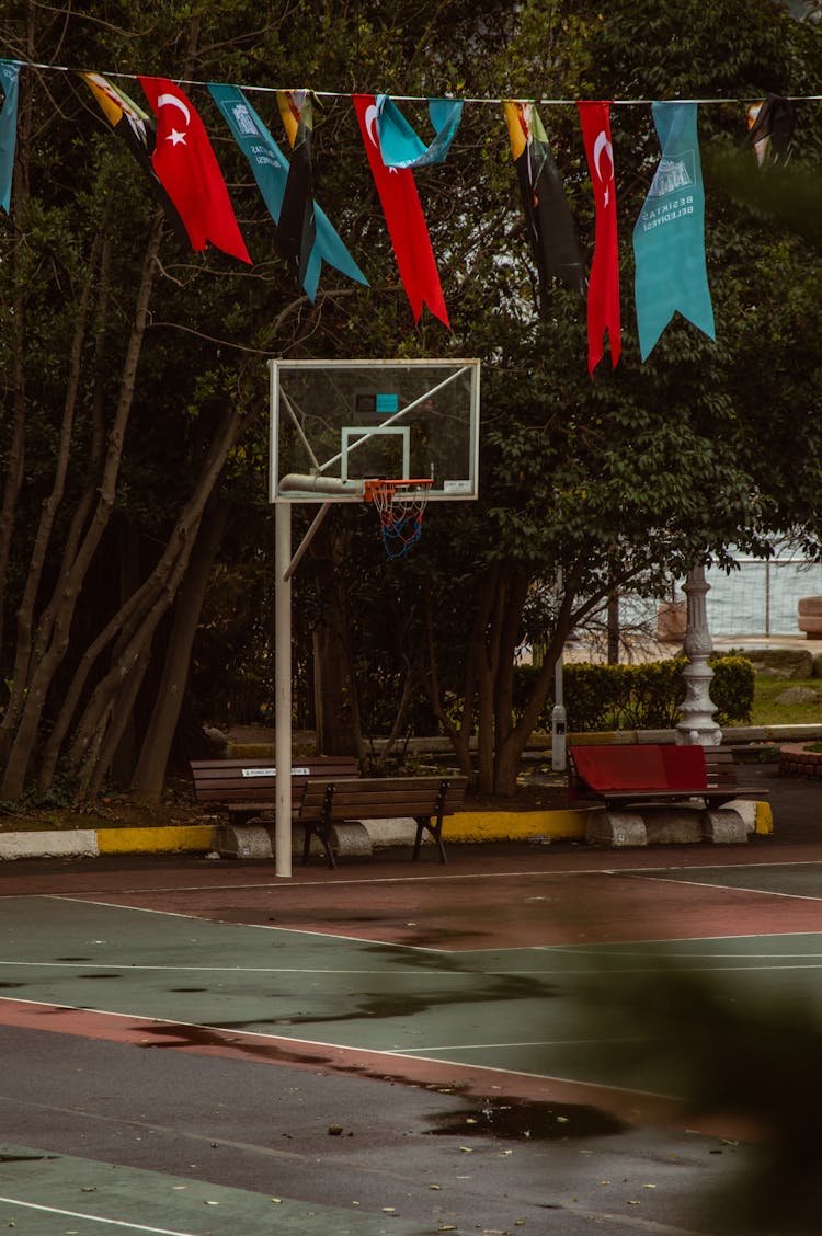 Photo Of A Wet Basketball Court