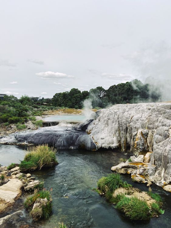 Hot Spring Stream With Rocks Rock Formation and Hot Springs · Free Stock Photo