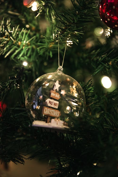 A Close-Up Shot of a Hanging Snow Globe