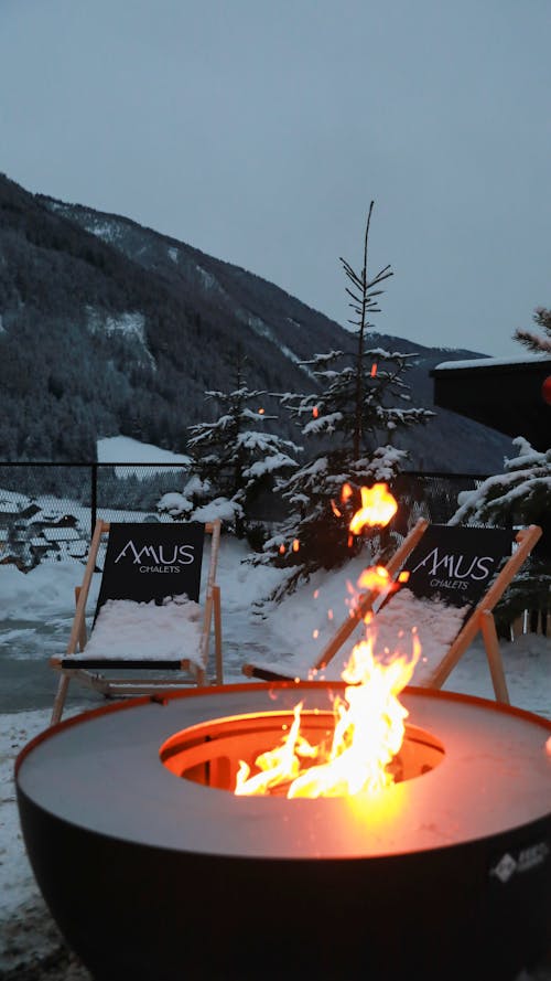 겨울, 눈, 불의 무료 스톡 사진