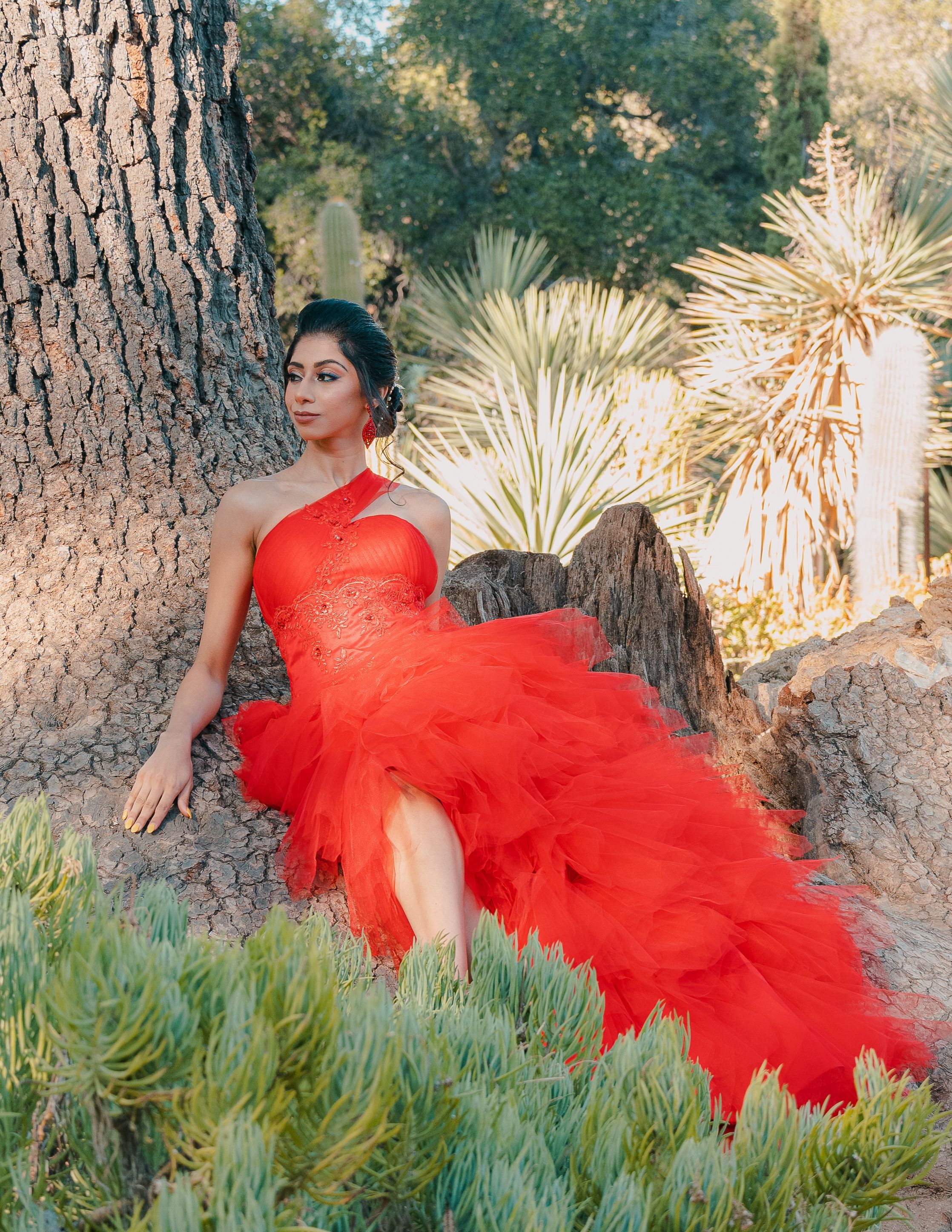 A Woman in Red Dress Posing · Free Stock Photo