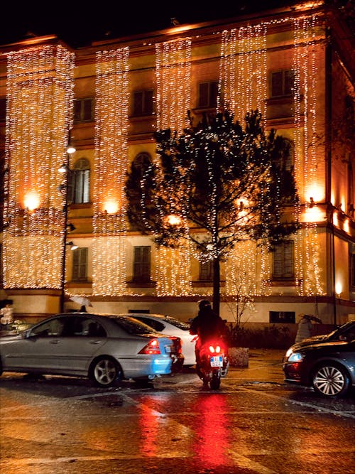 Free stock photo of albania, car lights, christmas atmosphere