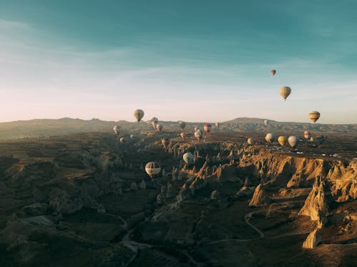 คลังภาพถ่ายฟรี ของ cappadocia, การบิน, ชนบท