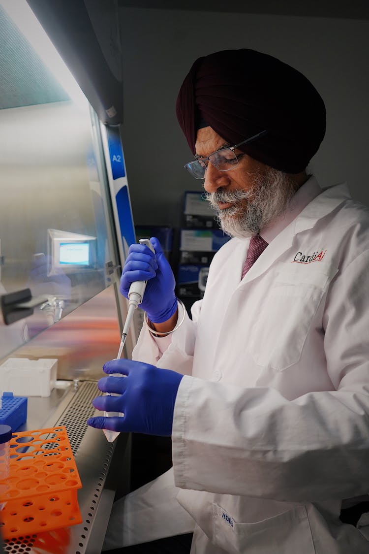 Scientist With Beard Working