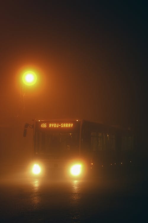 Foto d'estoc gratuïta de autobús, boira, ciutat