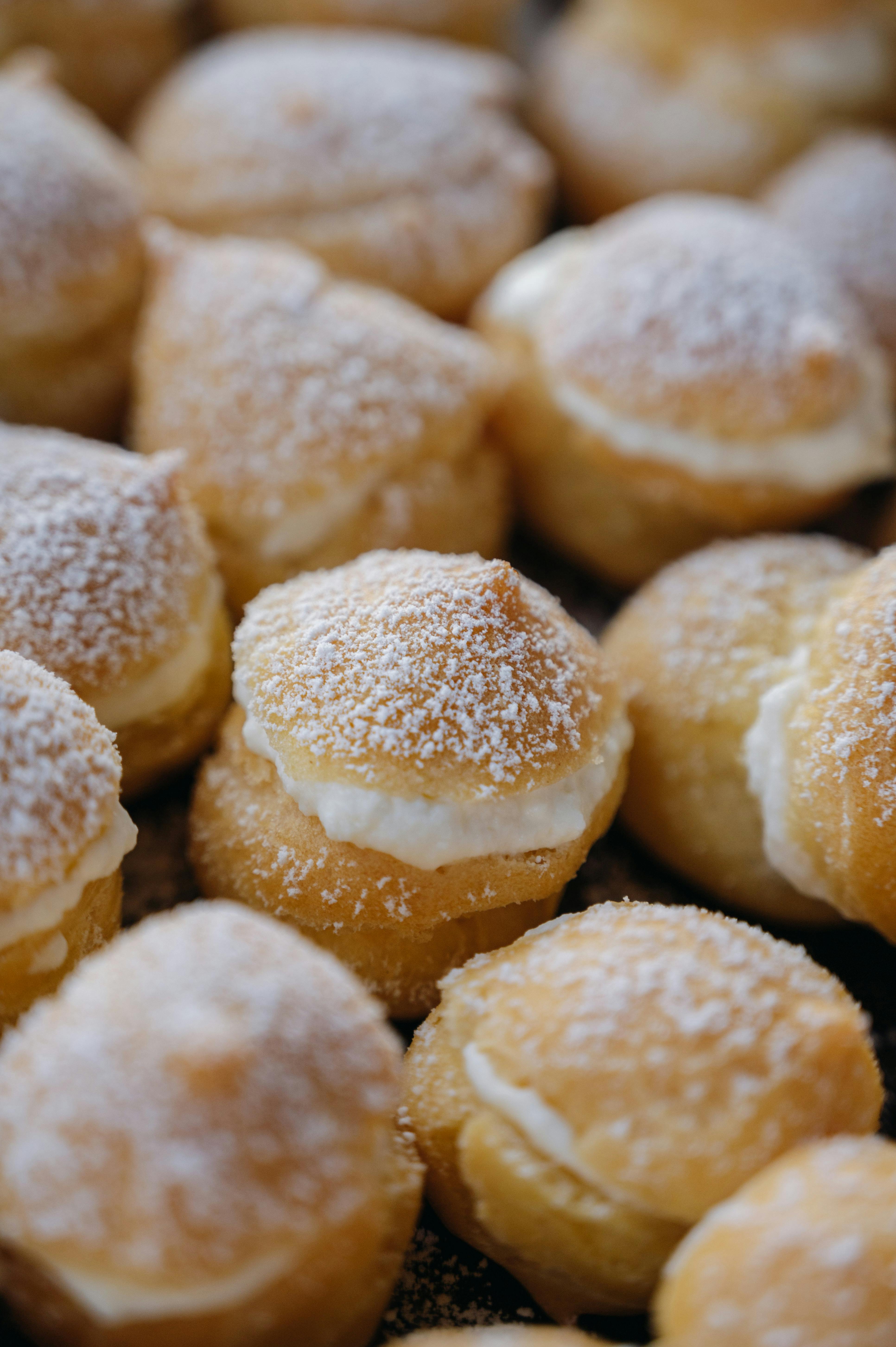 close up of vanilla buns