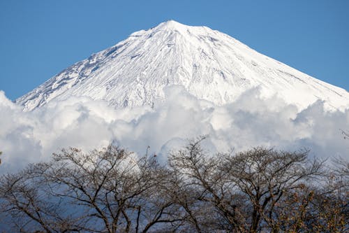 Snowed Fuji in Japan