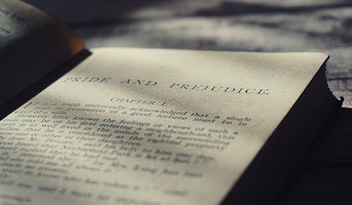 Free Closeup Photo of Pride and Prejudice Book Page Stock Photo