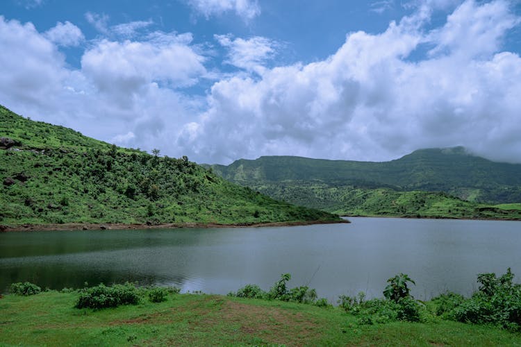 Lake Among Green Hills