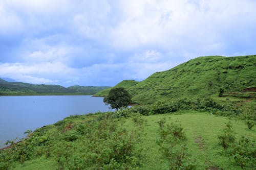 Foto stok gratis alam yang indah, bukit, danau