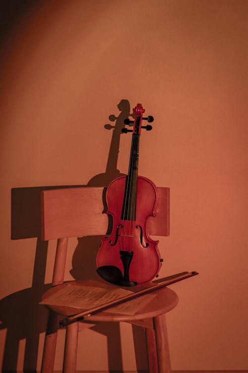 バイオリン, バイオリンの弓, 垂直ショットの無料の写真素材