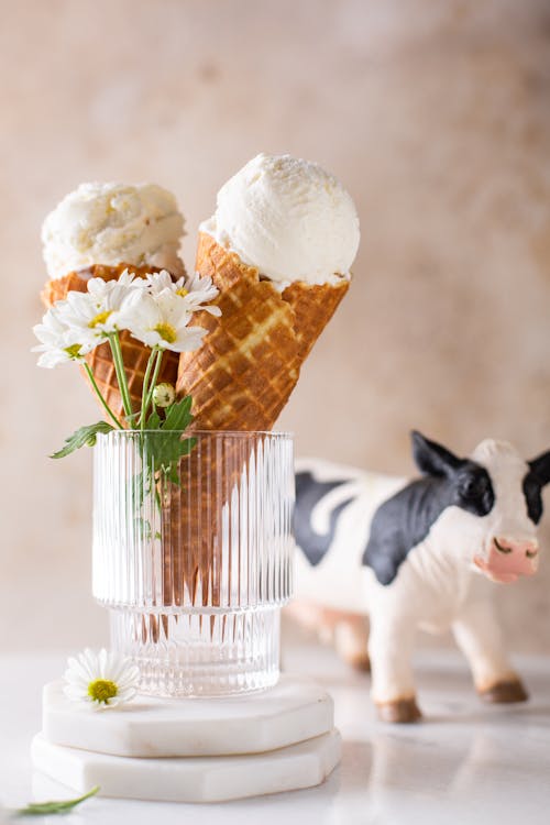 Ice Creams in Decorative Setting