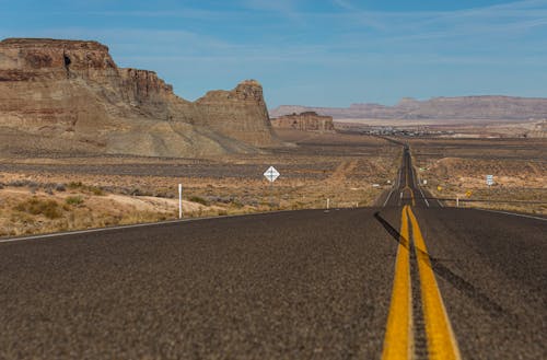 Straight Road through Desert