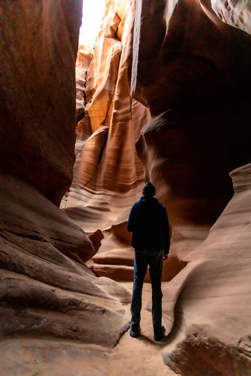 Man Standing in Antelope Canyon