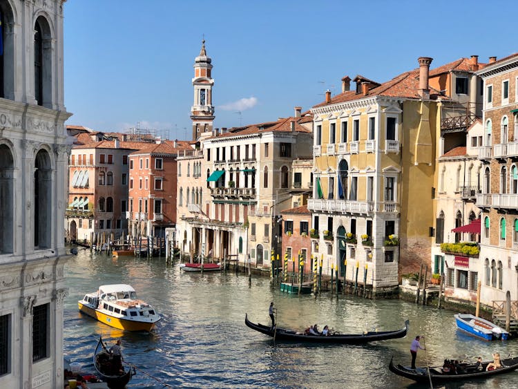 Watercrafts On A Canal