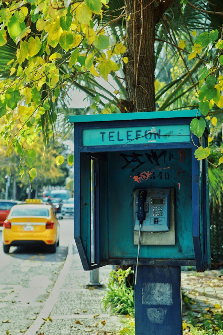 Old Public Telephone Booth On Street