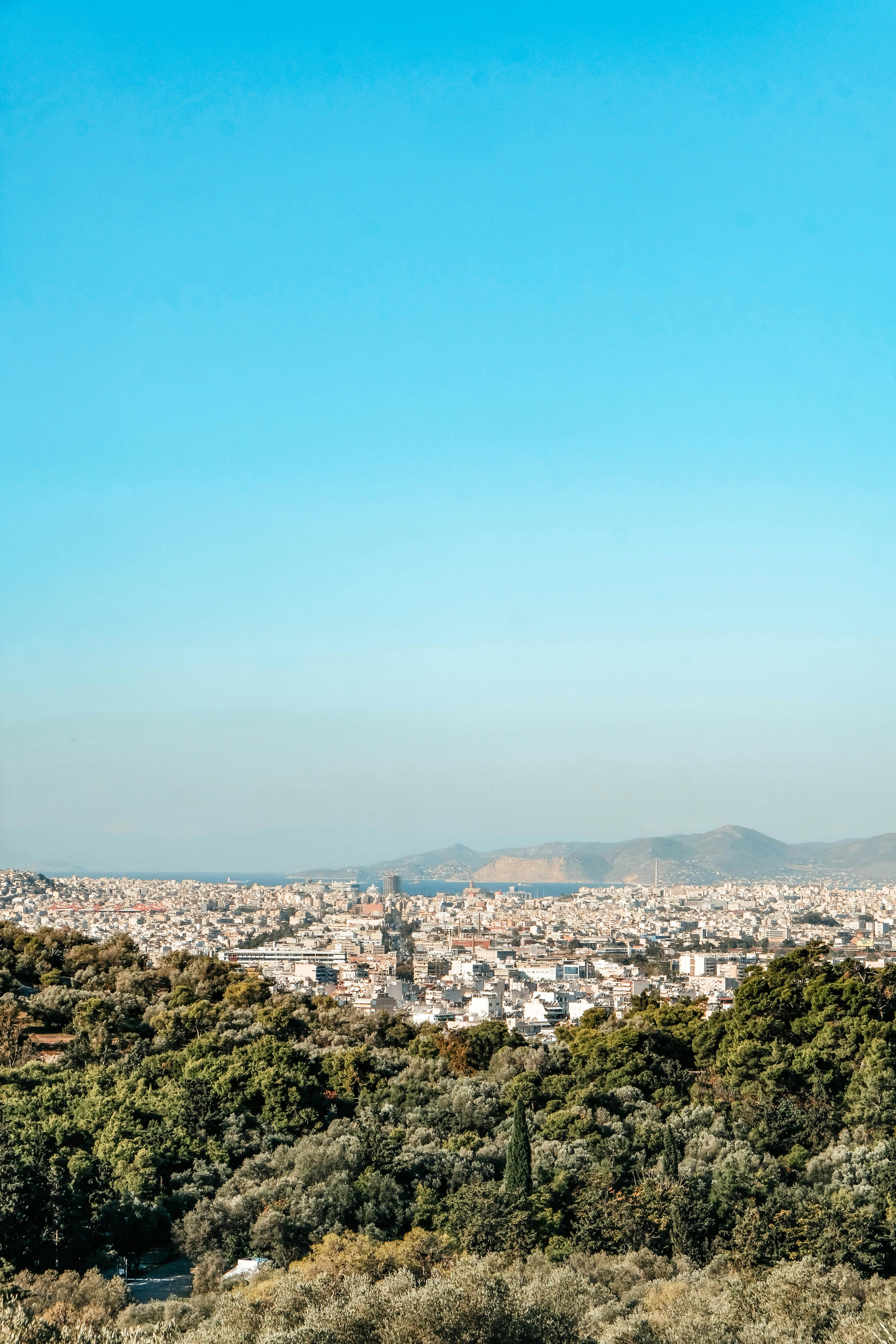Panoramic View of Athens, Greece under Blue Sky · Free Stock Photo, image size:4000x6000