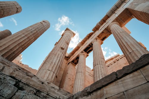 Columns in Parthenon in Sunlight 