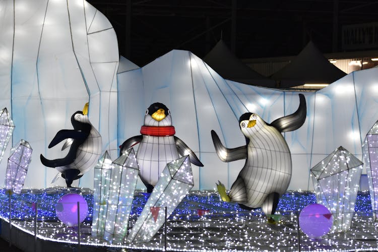 Decorations Of Dancing Penguins