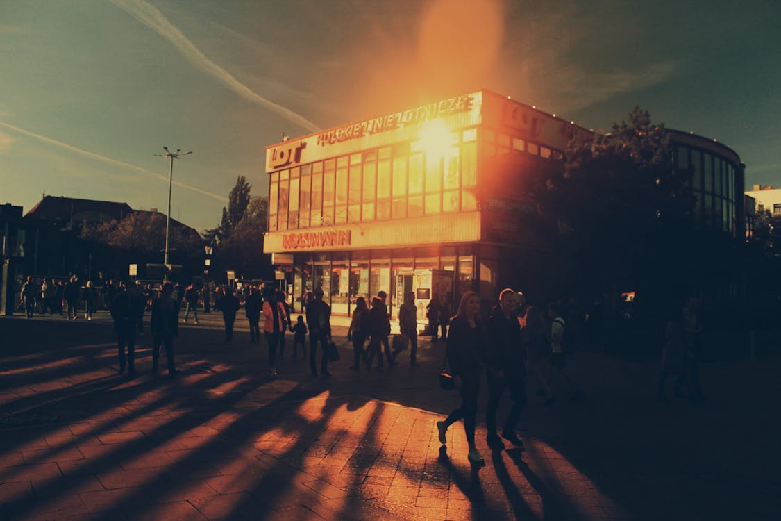 Building and People Walking Near