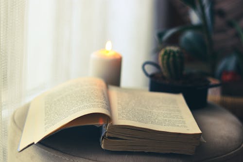 Old Book with Candle