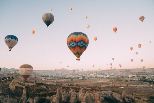 Hot-air balloon at dawn (with backup) — Cappadocia