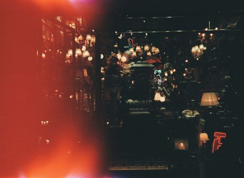 Free Atmospheric interior shot of a dimly lit café in Istanbul, Turkey. Stock Photo