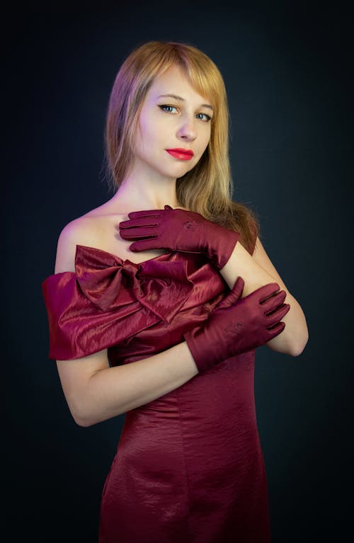 Portrait of a Beautiful Woman in an Evening Dress 