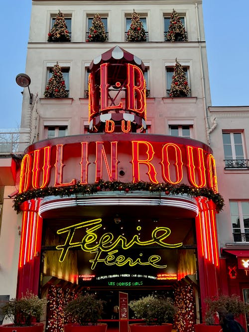 คลังภาพถ่ายฟรี ของ moulin rouge, ต้นคริสต์มาส, ปารีส