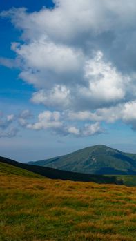 Stunning view of the Carpathian Mountains in Ukraine, capturing the serene beauty of rolling hills.