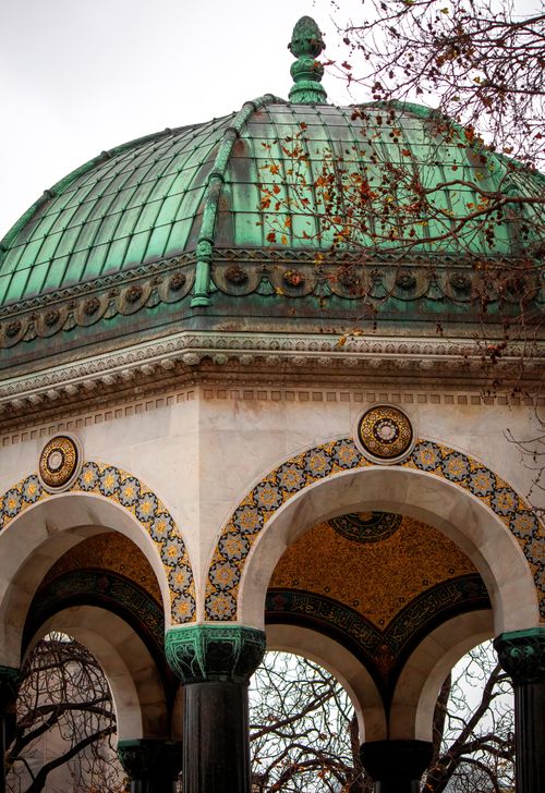 Free Close-up of the German Fountain in Istanbul, showcasing its intricate tilework and architectural beauty. Stock Photo