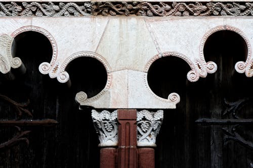 Close-up of Architectural Details on a Palace Facade 