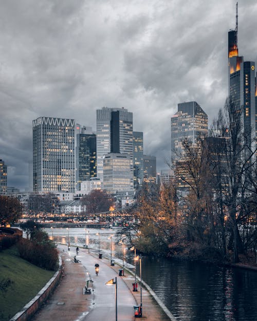 Frankfurt City Skyline at Dusk