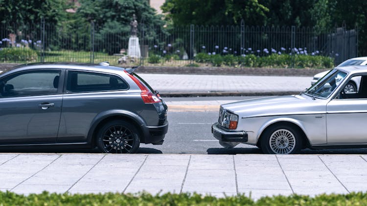 Cars Parked On Road 