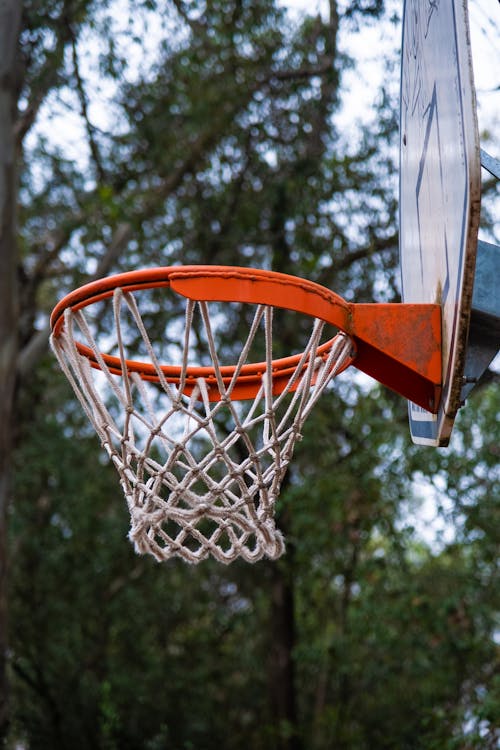 Close-Up Shot of a Basketball Hoop 