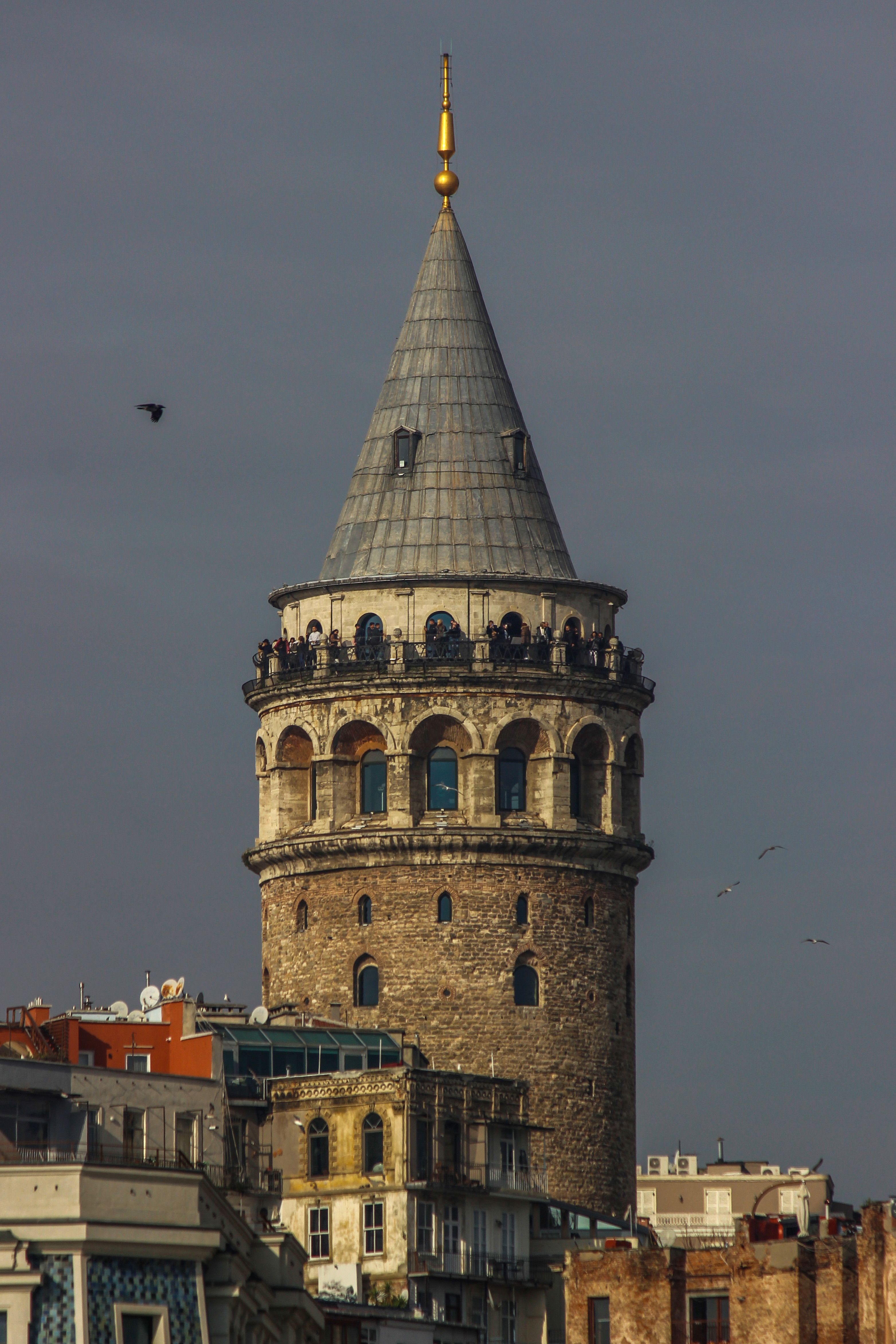 Illuminated Staircase Inside The Galata Tower Free Stock Photo illuminated-staircase-inside-the-galata-tower-free-stock-photo