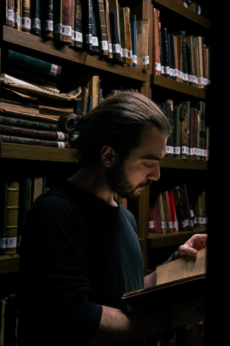 A Bearded Man At The Library 