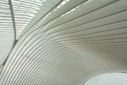 Free A stunning showcase of modern architecture at Liege-Guillemins Station. Stock Photo