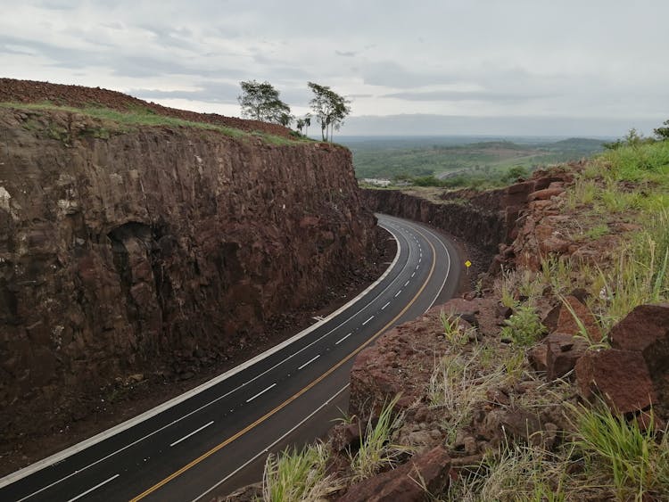 Birds Eye View Of A Road In Paraguay