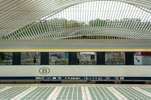 Train at Modern Railway Station